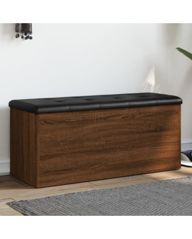 Banc de rangement chêne marron 102x42x45 cm bois d'ingénierie | Mobilier & Déco