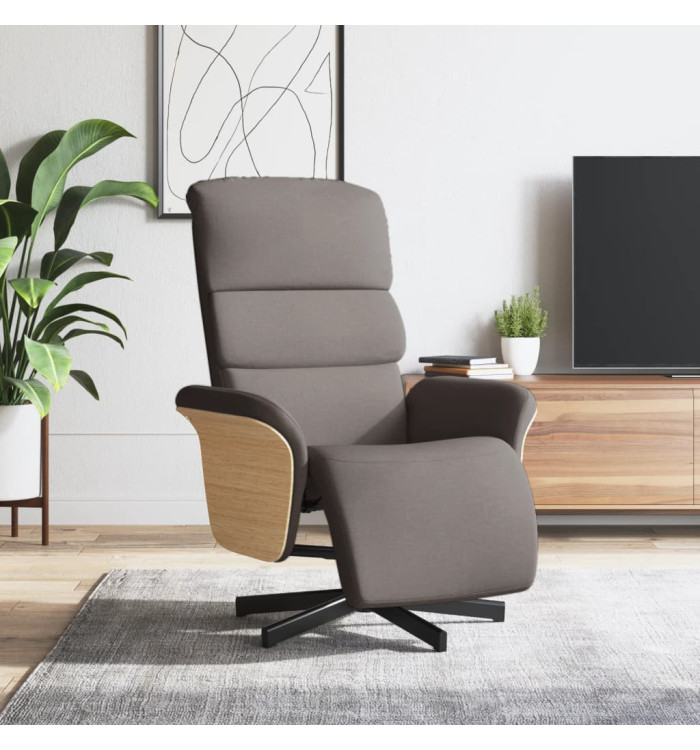 Fauteuil inclinable avec repose-pieds taupe tissu | Mobilier & Déco