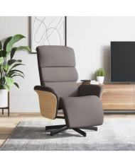 Fauteuil inclinable avec repose-pieds taupe tissu | Mobilier & Déco