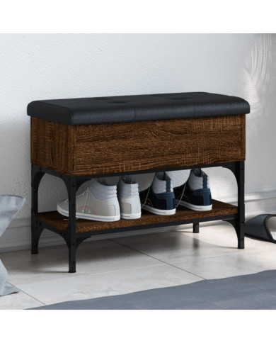 Banc à chaussures chêne marron 62x32x45 cm bois d'ingénierie | Mobilier & Déco