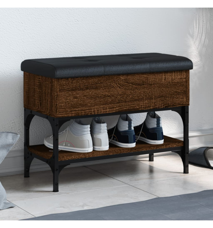 Banc à chaussures chêne marron 62x32x45 cm bois d'ingénierie | Mobilier & Déco