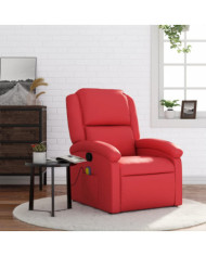 Fauteuil de massage inclinable rouge similicuir | Mobilier & Déco