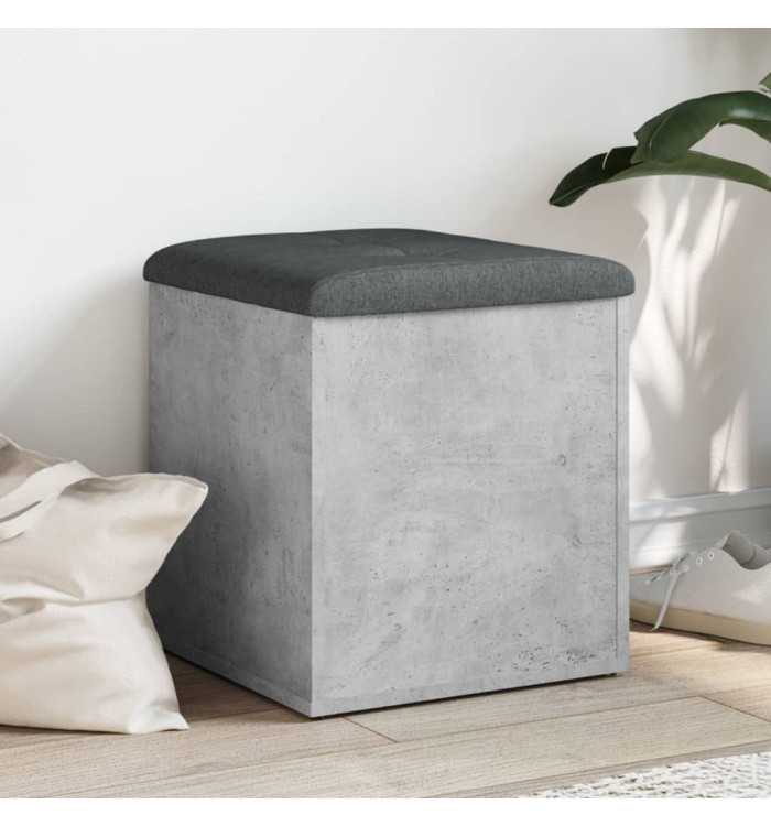 Banc de rangement gris béton 42x42x45 cm bois d'ingénierie | Mobilier & Déco