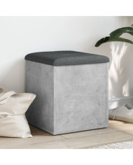 Banc de rangement gris béton 42x42x45 cm bois d'ingénierie | Mobilier & Déco