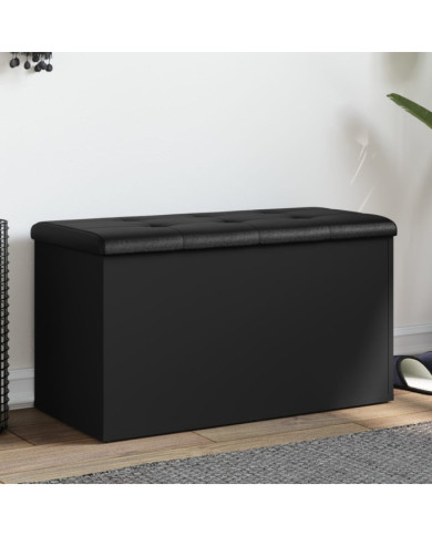 Banc de rangement noir 82x42x45 cm bois d'ingénierie | Mobilier & Déco