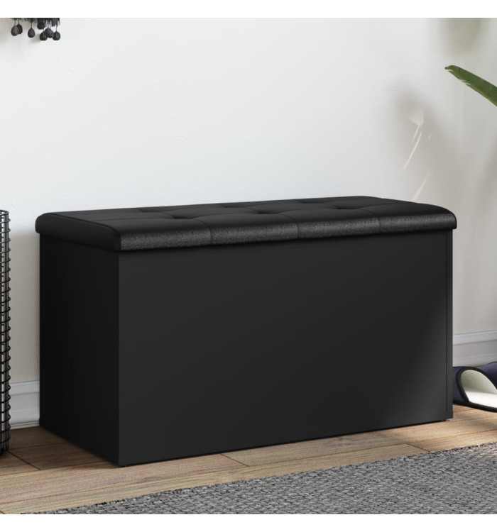 Banc de rangement noir 82x42x45 cm bois d'ingénierie | Mobilier & Déco