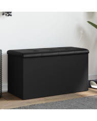 Banc de rangement noir 82x42x45 cm bois d'ingénierie | Mobilier & Déco