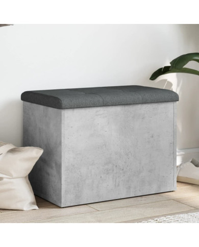Banc de rangement gris béton 62x42x45 cm bois d'ingénierie | Mobilier & Déco