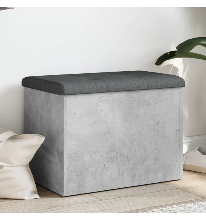 Banc de rangement gris béton 62x42x45 cm bois d'ingénierie | Mobilier & Déco