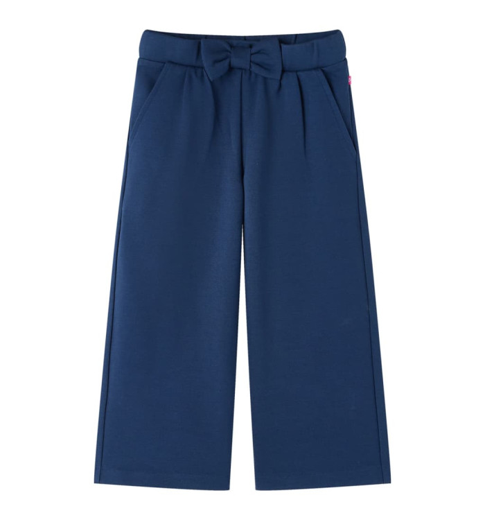 Pantalon à jambes larges pour enfants bleu marine 140 | Mobilier & Déco