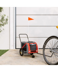 Remorque de vélo pour animaux de compagnie orange et noir | Mobilier & Déco