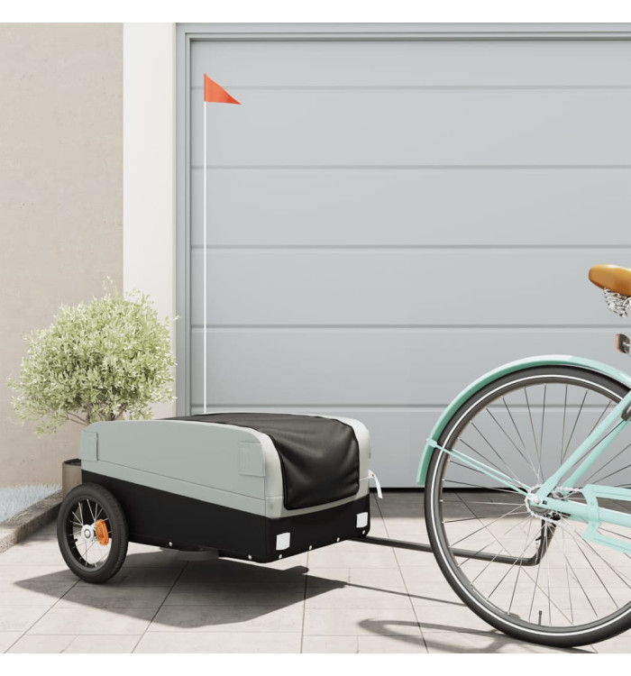 Remorque de vélo noir et gris 30 kg fer | Mobilier & Déco