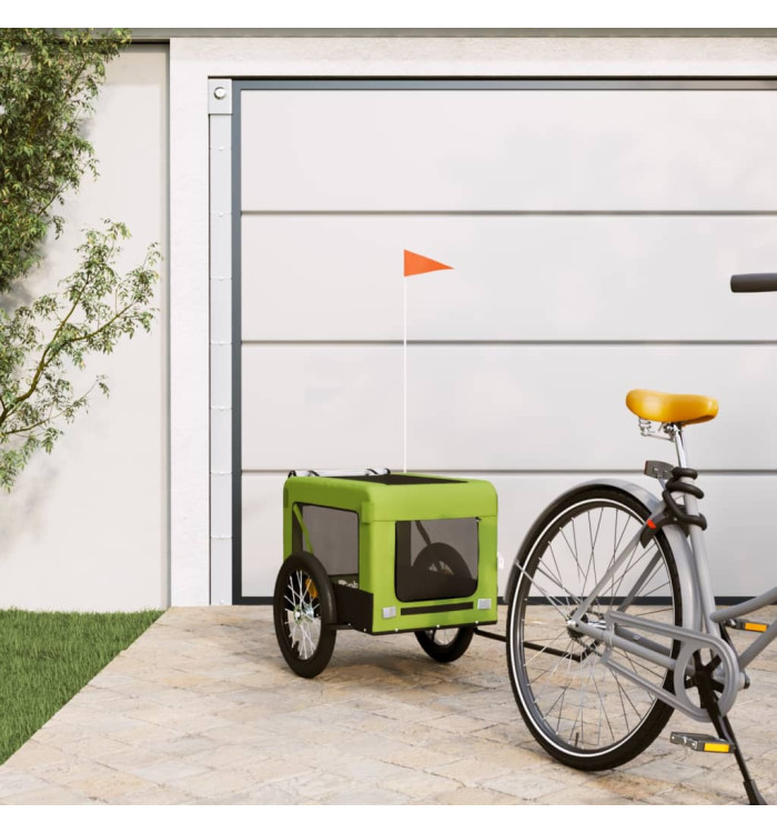 Remorque de vélo pour animaux de compagnie vert et noir | Mobilier & Déco