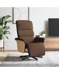 Fauteuil inclinable avec repose-pieds marron tissu | Mobilier & Déco
