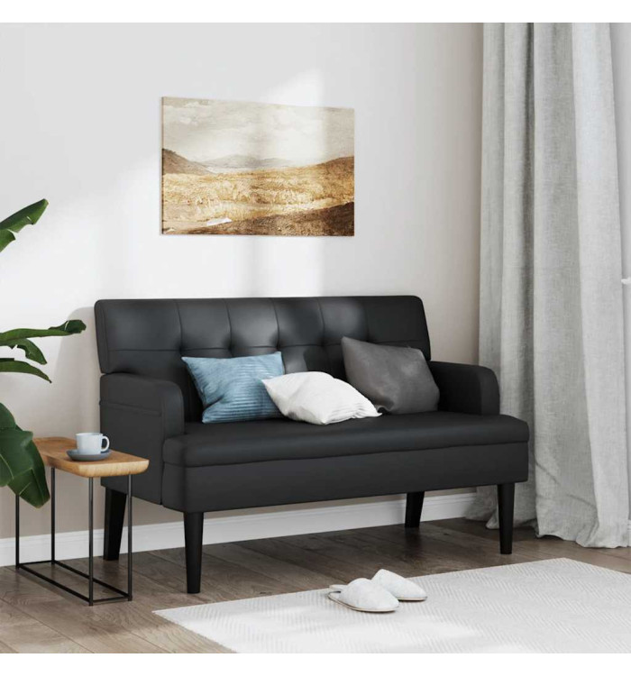 Banc avec dossier noir 112x65,5x75 cm similicuir | Mobilier & Déco
