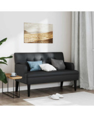Banc avec dossier noir 112x65,5x75 cm similicuir | Mobilier & Déco