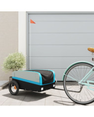 Remorque de vélo noir et bleu 30 kg fer | Mobilier & Déco