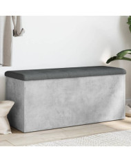Banc de rangement gris béton 102x42x45 cm bois d'ingénierie | Mobilier & Déco