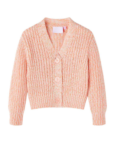 Cardigan pour enfants tricoté rose mélangé 140 | Mobilier & Déco