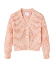 Cardigan pour enfants tricoté rose mélangé 140 | Mobilier & Déco