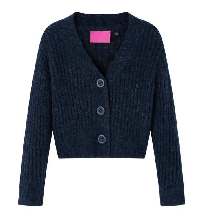 Cardigan tricoté pour enfants bleu marine 128 | Mobilier & Déco