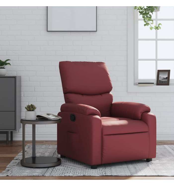 Fauteuil inclinable Rouge bordeaux Similicuir | Mobilier & Déco