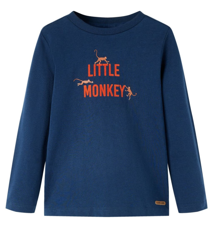 T-shirt enfants à manches longues bleu marine 104 | Mobilier & Déco
