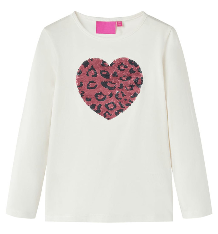 T-shirt enfants à manches longues écru 104 | Mobilier & Déco