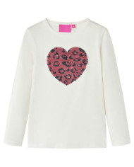T-shirt enfants à manches longues écru 104 | Mobilier & Déco