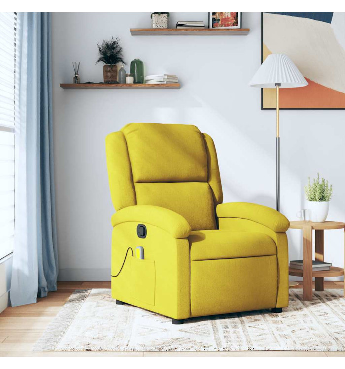 Fauteuil de massage inclinable jaune velours | Mobilier & Déco