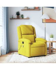 Fauteuil de massage inclinable jaune velours | Mobilier & Déco
