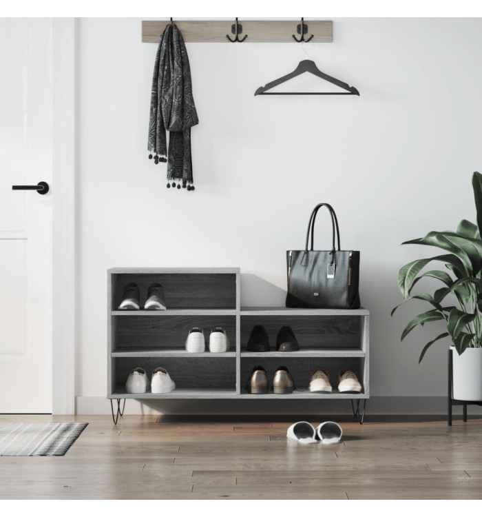 Armoire à chaussures Sonoma gris 102x36x60 cm Bois d'ingénierie | Mobilier & Déco