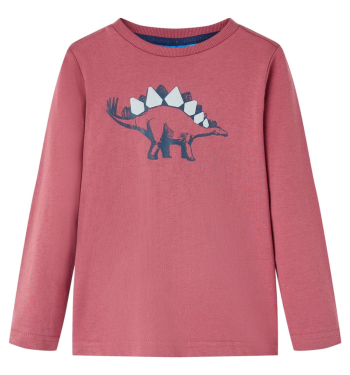 T-shirt enfants à manches longues rouge foncé 128 | Mobilier & Déco