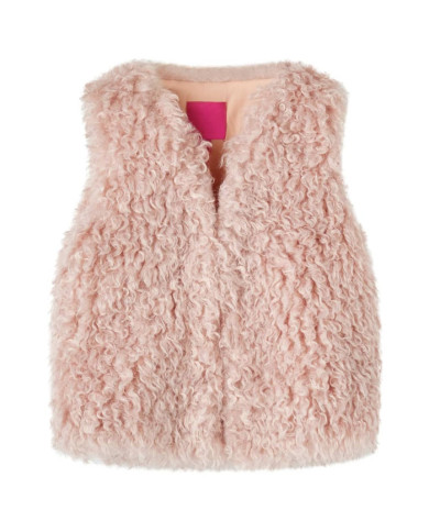 Gilet pour enfants fausse fourrure rose clair 92 | Mobilier & Déco