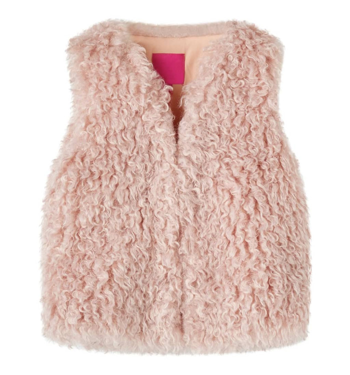 Gilet pour enfants fausse fourrure rose clair 92 | Mobilier & Déco