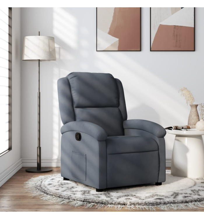 Fauteuil inclinable Gris foncé Velours | Mobilier & Déco
