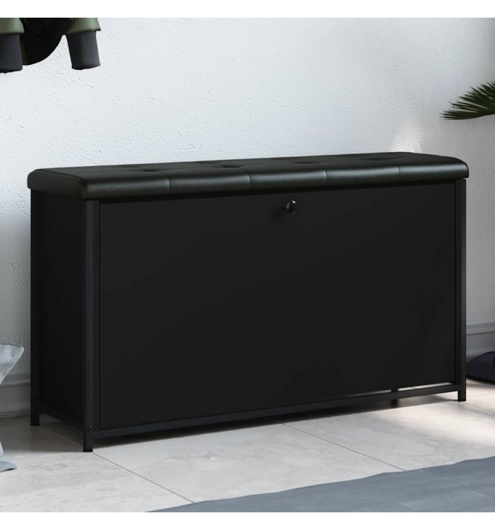 Banc à chaussures avec tiroir rabattable noir 102x32x56 cm | Mobilier & Déco