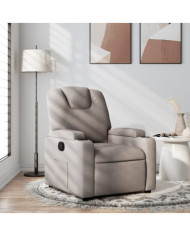 Fauteuil inclinable Taupe Tissu | Mobilier & Déco
