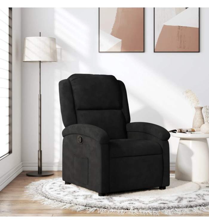 Fauteuil inclinable noir velours | Mobilier & Déco