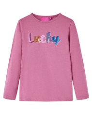 T-shirt enfants à manches longues framboise 140 | Mobilier & Déco
