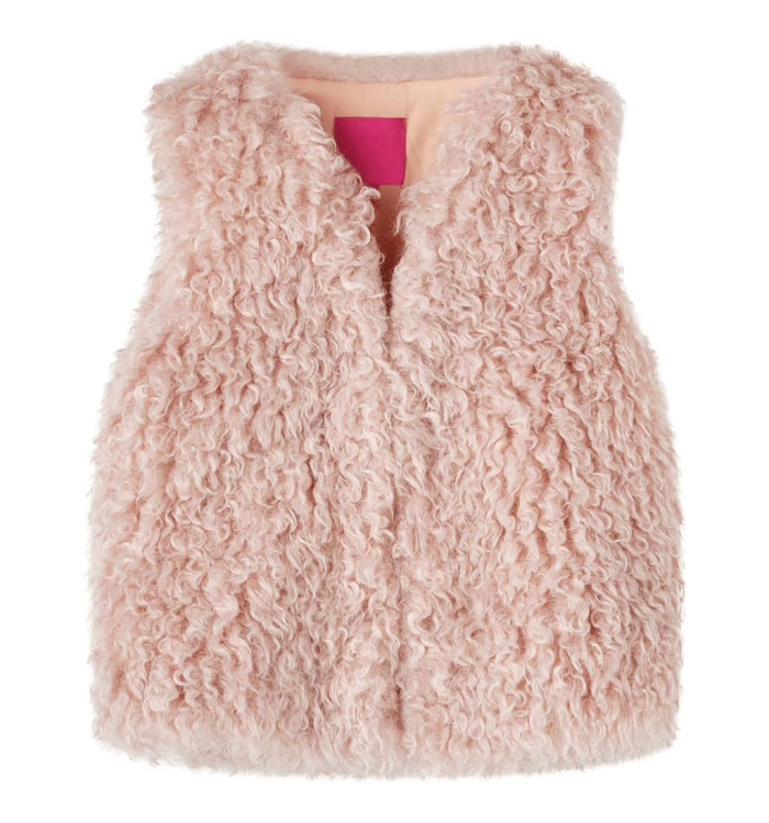 Gilet pour enfants fausse fourrure rose clair 116 | Mobilier & Déco