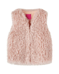 Gilet pour enfants fausse fourrure rose clair 116 | Mobilier & Déco