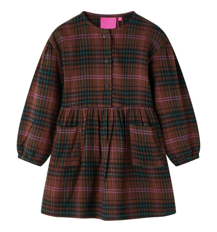 Robe pour enfants à manches longues cognac 104 | Mobilier & Déco