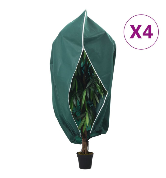 Housses de protection pour plantes avec fermeture éclair 4 pcs | Mobilier & Déco
