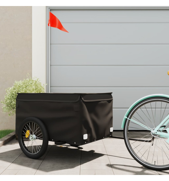 Remorque de vélo noir 45 kg fer | Mobilier & Déco