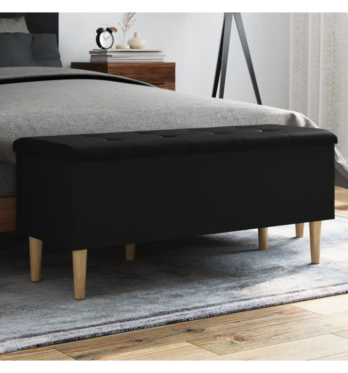 Banc de rangement noir 102x42x46 cm bois d'ingénierie | Mobilier & Déco