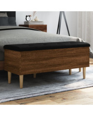 Banc de rangement chêne marron 102x42x46 cm bois d'ingénierie | Mobilier & Déco