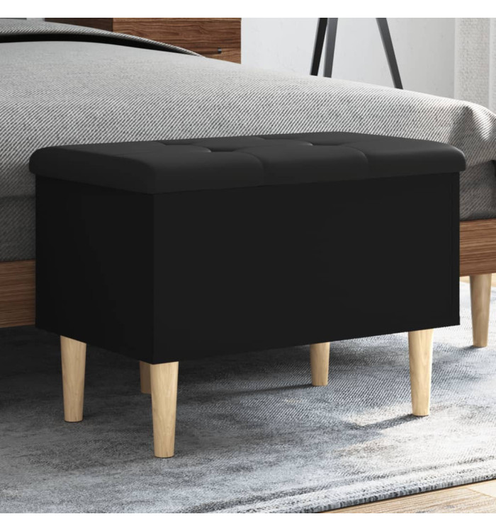 Banc de rangement noir 62x42x46 cm bois d'ingénierie | Mobilier & Déco