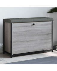 Banc à chaussures tiroir rabattable chêne sonoma 82x32x56 cm | Mobilier & Déco