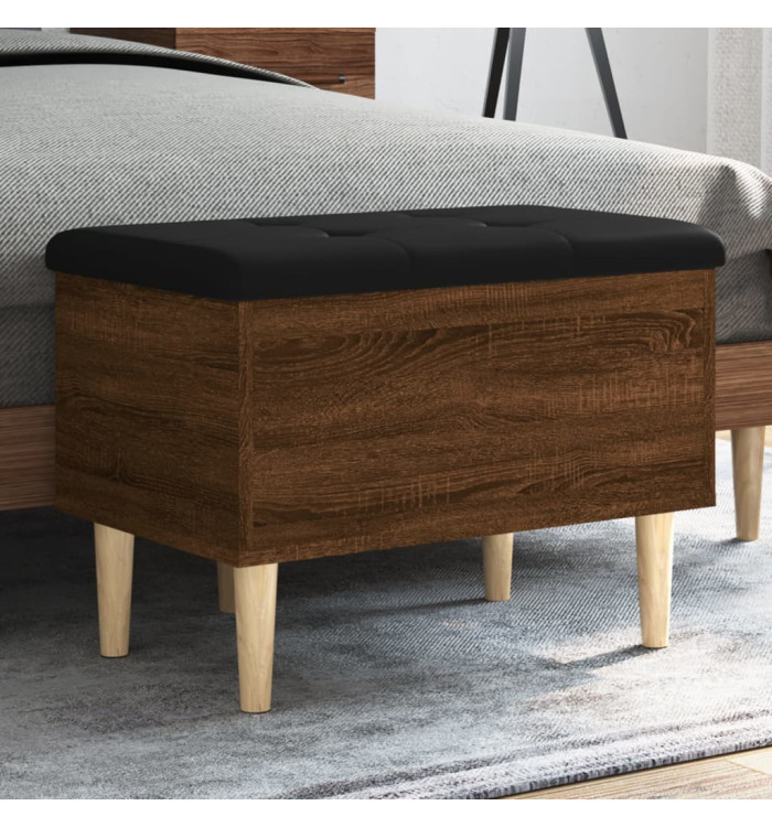 Banc de rangement chêne marron 62x42x46 cm bois d'ingénierie | Mobilier & Déco